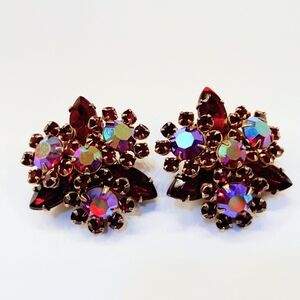 Vintage Rhinestone Earrings Clip